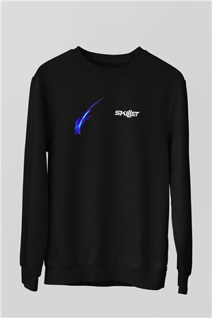 Skillet Baskılı Unisex Siyah Sweatshirt