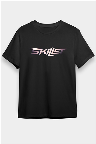Skillet Baskılı Unisex Siyah Tişört - Tshirt