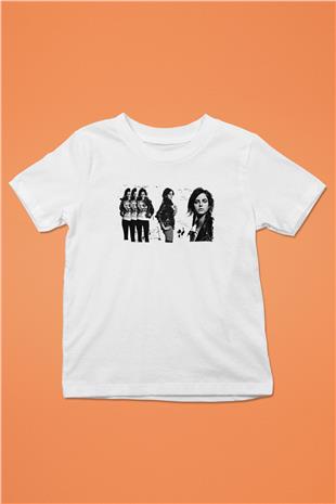 Skins Baskılı Siyah Çocuk Tişört Baskılı Beyaz Unisex Beyaz Çocuk Tişört - Tshirt