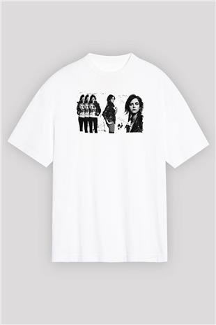 Skins Baskılı Siyah Oversize Oversize Tişört