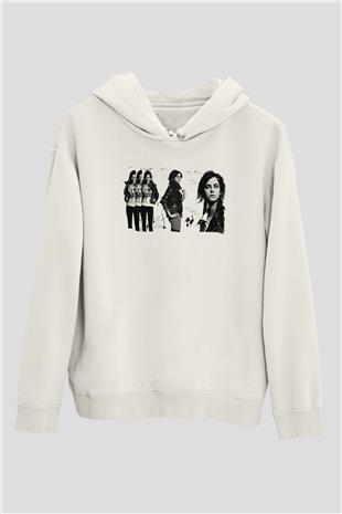 Skins Baskılı Siyah Tişört Baskılı Beyaz Unisex Hoodie