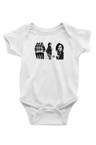 Skins Baskılı Siyah Tişört Baskılı Beyaz Unisex Bebek Body - Zıbın