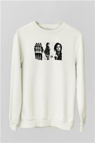 Skins Baskılı Siyah Tişört Baskılı Beyaz Unisex Sweatshirt