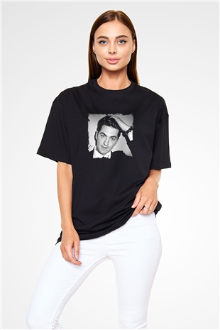 Skream Baskılı Unisex Oversize Siyah Tişört