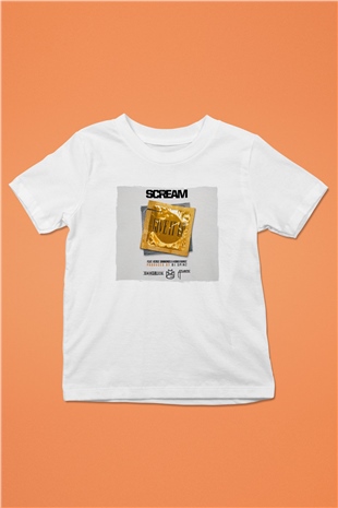 Skream Beyaz Unisex Çocuk Tişört
