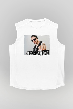 Skream Beyaz Unisex Kolsuz Tişört