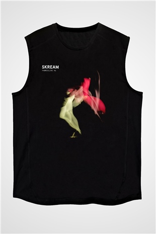 Skream Beyaz Unisex Kolsuz Tişört