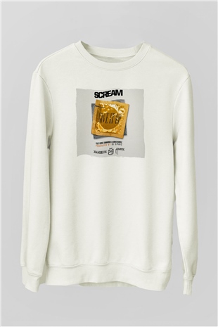 Skream Beyaz Unisex Sweatshirt
