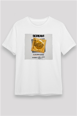 Skream Beyaz Unisex Tişört T-Shirt - TişörtFabrikası