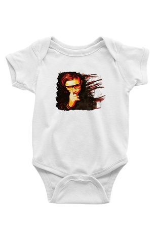 Skrillex Baskılı Beyaz Unisex Bebek Body - Zıbın