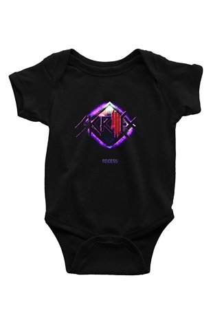 Skrillex Baskılı Siyah Bebek Body - Zıbın