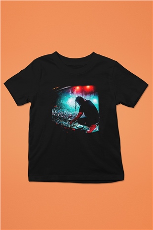 Skrillex Baskılı Siyah Unisex Çocuk Tişört