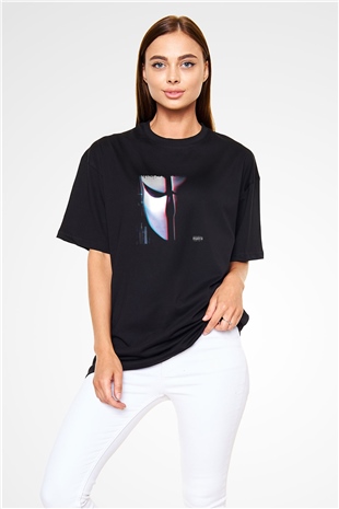 Skrillex Baskılı Unisex Oversize Siyah Tişört