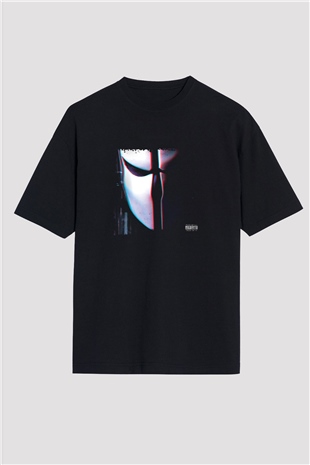 Skrillex Baskılı Unisex Oversize Siyah Tişört