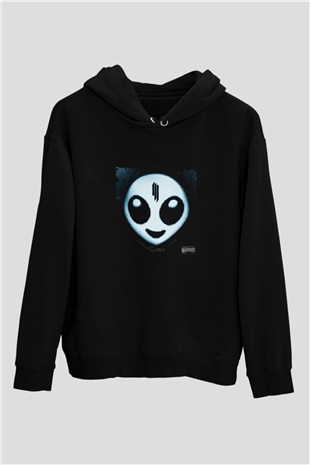 Skrillex Baskılı Unisex Siyah Hoodie
