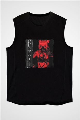 Skrillex Baskılı Unisex Siyah Kolsuz Tişört