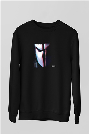 Skrillex Baskılı Unisex Siyah Sweatshirt
