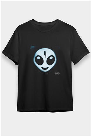 Skrillex Baskılı Unisex Siyah Tişört