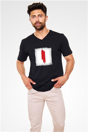 Skrillex Baskılı Unisex Siyah V Yaka Tişört