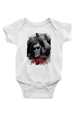 Skrillex Beyaz Bebek Body - Zıbın