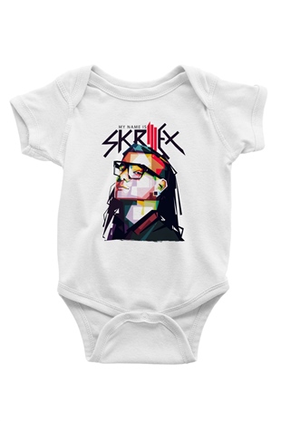 Skrillex Beyaz Bebek Body - Zıbın
