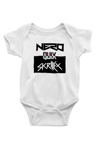 Skrillex Beyaz Bebek Body - Zıbın