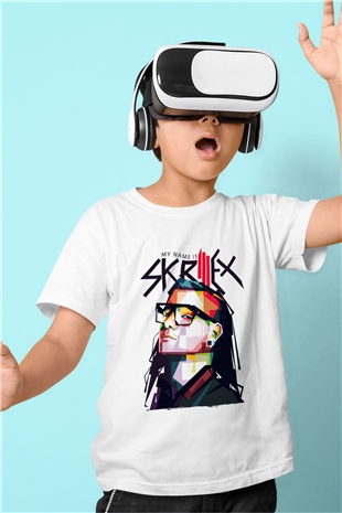 Skrillex Beyaz Unisex Çocuk Tişört