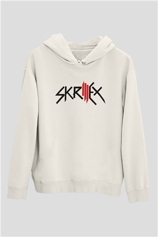 Skrillex Beyaz Unisex Kapüşonlu Sweatshirt