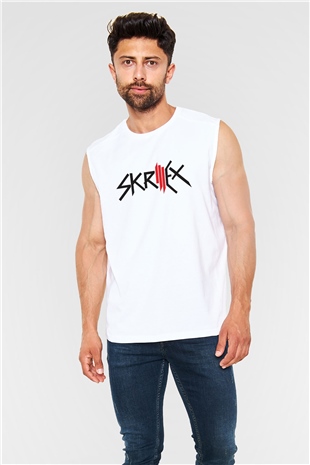 Skrillex Beyaz Unisex Kolsuz Tişört
