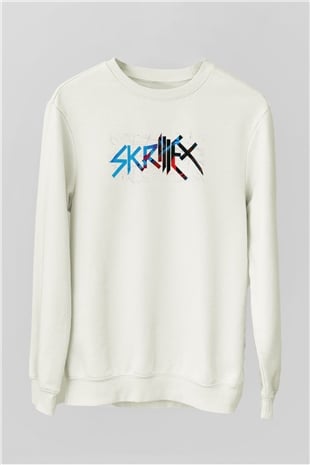 Skrillex Beyaz Unisex Sweatshirt