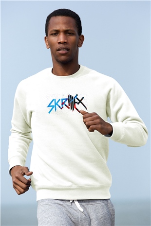 Skrillex Beyaz Unisex Sweatshirt