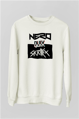 Skrillex Beyaz Unisex Sweatshirt