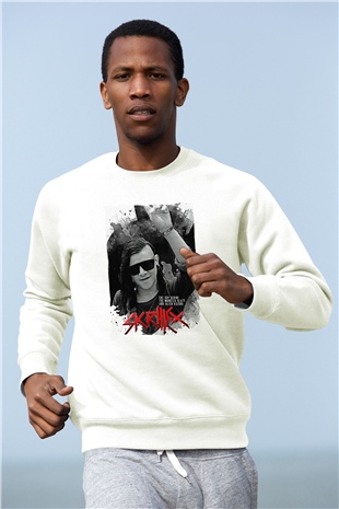 Skrillex Beyaz Unisex Sweatshirt