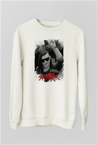 Skrillex Beyaz Unisex Sweatshirt