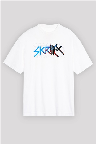 Skrillex Beyaz Oversize Tişört Oversize T-shirt - TişörtFabrikası