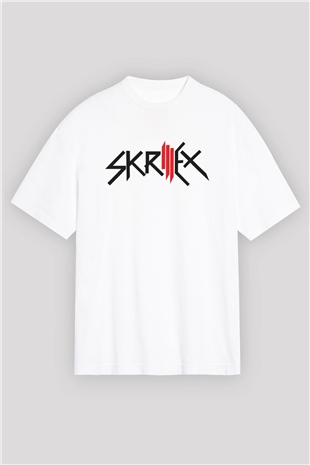 Skrillex Beyaz Oversize Tişört Oversize T-shirt - TişörtFabrikası