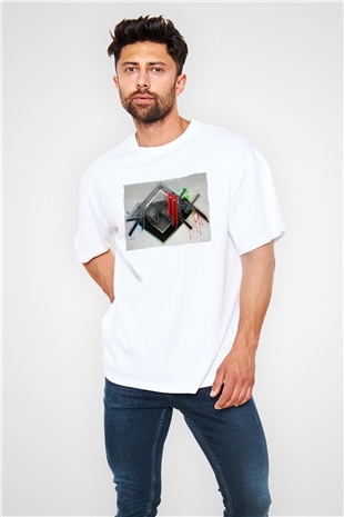 Skrillex Beyaz Oversize Tişört Oversize T-shirt - TişörtFabrikası