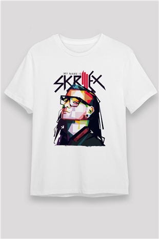 Skrillex Beyaz Unisex Tişört T-Shirt - TişörtFabrikası
