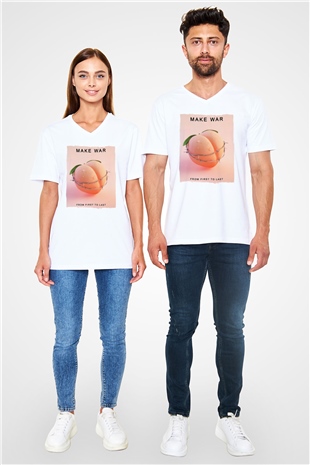 Skrillex Beyaz Unisex V Yaka Tişört