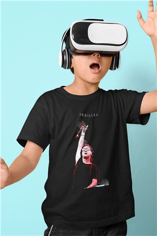 Skrillex Siyah Unisex Çocuk Tişört