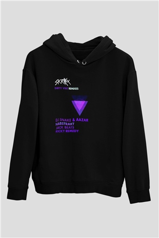 Skrillex Siyah Unisex Kapüşonlu Sweatshirt