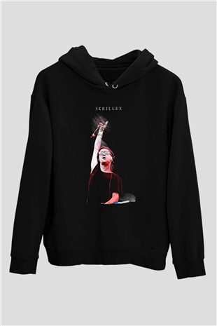 Skrillex Siyah Unisex Kapüşonlu Sweatshirt