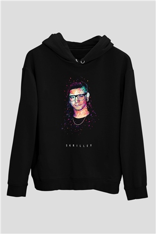 Skrillex Siyah Unisex Kapüşonlu Sweatshirt