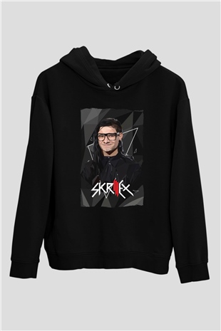 Skrillex Siyah Unisex Kapüşonlu Sweatshirt