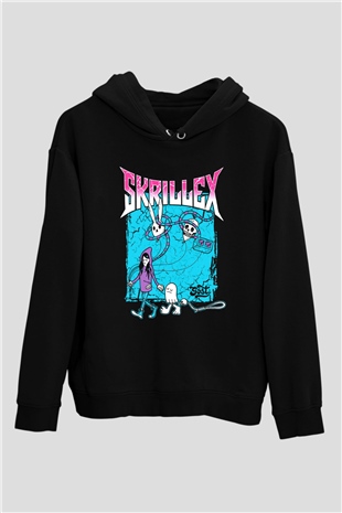Skrillex Siyah Unisex Kapüşonlu Sweatshirt