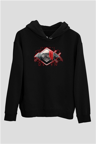 Skrillex Siyah Unisex Kapüşonlu Sweatshirt
