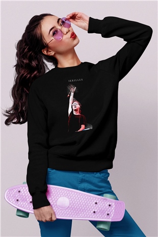 Skrillex Siyah Unisex Sweatshirt