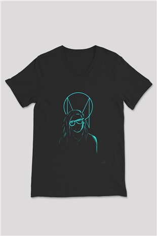 Skrillex Siyah Unisex V Yaka Tişört