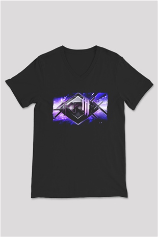 Skrillex Siyah Unisex V Yaka Tişört