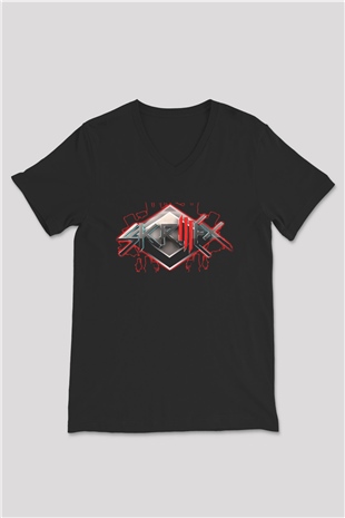 Skrillex Siyah Unisex V Yaka Tişört